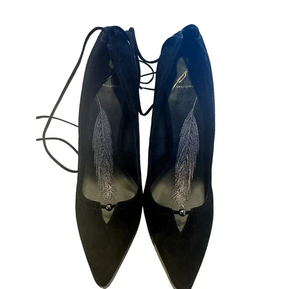 Brian Atwood Hanna Black Suede Heels Pumps Size 10 - Picture 7 of 12